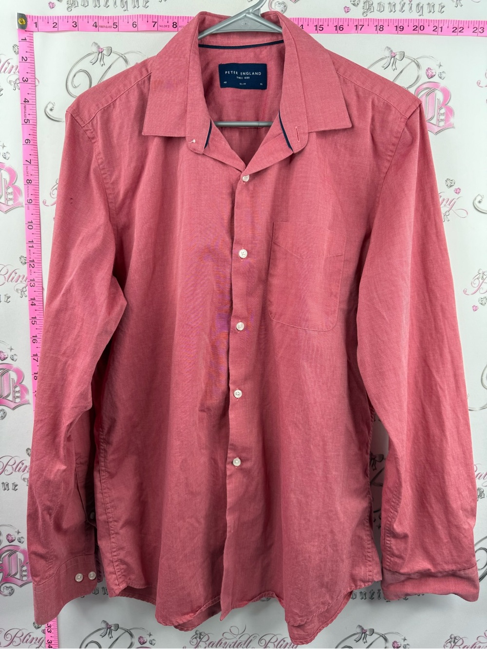 Peter England shirt Men's Rose-Pink Long Sleeve Button-Down Shirt